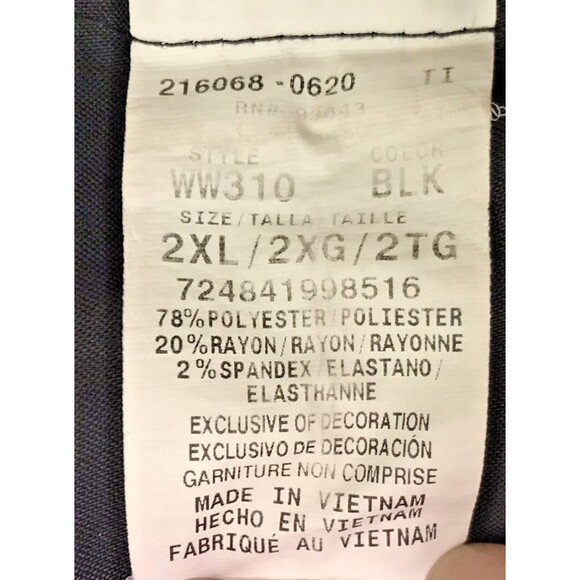 Cherokee Workwear Scrub Jacket Women's 2X Black Long Sleeved Snap Front Top - Picture 8 of 10